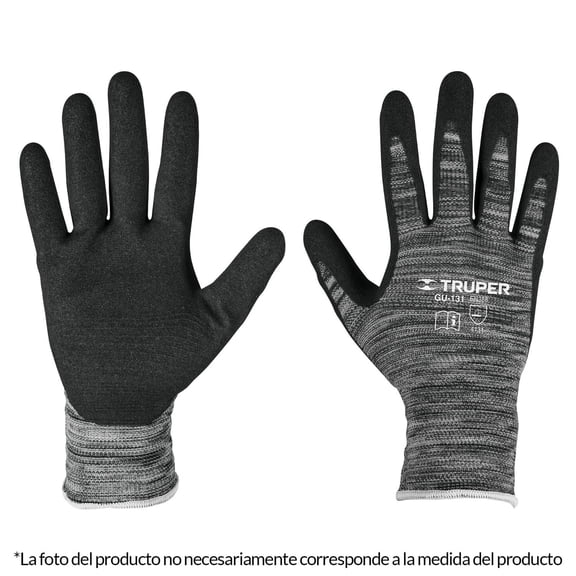 Guantes De Nylon Recubiertos Nitrilo Medianos Truper TRUPER GU-132
