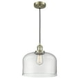 thumbnail image 3 of Innovations Lighting  Franklin Restoration Bell - 1 Light 12" Cord Hung Mini Pendant Antique Brass/Clear, 3 of 5