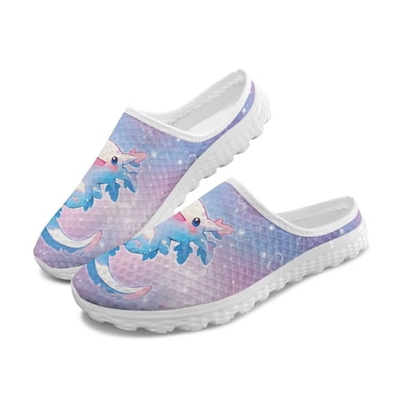 Chririnla Salamander Heart Pattern Womens Shoes Mule Sport Comfortable Walking Slip on Fashion Sneakers Casual Mesh Breathable Indoor Outdoor