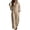 Brown, variant on Women's Striped Maxi Shirt Dress Long Sleeve Oversized Loose Fit V Neck Collared Side Split Kaftan with Pockets Blue M
