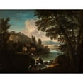 thumbnail image 2 of Paolo Anesi 18x15 Black Ornate Wood Framed Double Matted Museum Art Print Titled - Landscape, 2 of 5