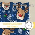 thumbnail image 6 of Christmas Navy Kitchen Curtains Window Panels, Xmas Cute Elk Winter Leaves Cartoon Snowflake Insulated Window Treatment Curtain, Grommet Curtains for Bedroom/Living Room/Bathroom, 2 Piece 42"Wx54"L, 6 of 8