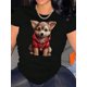 thumbnail image 1 of Camiseta Suelta para Mujer Primavera VeranoWomen's Casual Hoodie Puppy Graphic Tee - Short Sleeve, Round Neck, Comfortable Polyester Blend, Machine Washable, Perfect for Casual AttireFather's Day, M, 1 of 7