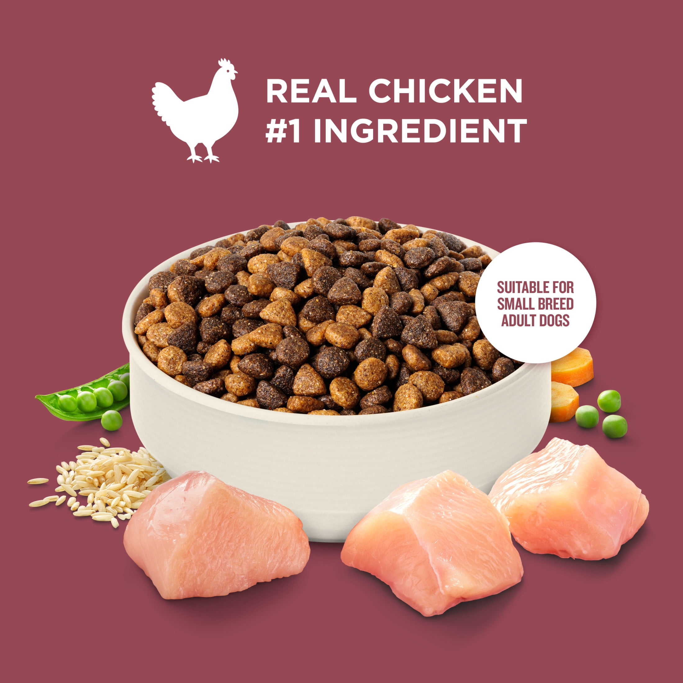Rachael Ray Nutrish Dry Dog Food Small Breed Real Chicken & Veggies Recipe, 13lb