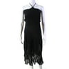 Pre-owned|Catherine Malandrino Womens Crochet Strapless Maxi Dress Black Cotton Size 6