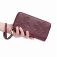 thumbnail image 5 of FALAN MULE Women's Wallet Large Capacity Double Zip Ladies Card Phone Holder RFID Blocking Wristlet Leather, 5 of 8