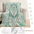 thumbnail image 5 of Turquoise Boho Blanket Soft Cozy Warm Throw Blanket for Couch, Plush Fuzzy Flannel Fleece Blankets for Sofa, Vintage Abstract Art Floral Ethnic Tribe Bed Blankets Lightweight Gifts for Women, 40"x50", 5 of 9