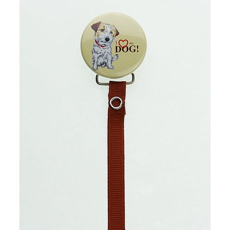 I Love My Dog Pacifier Clip
