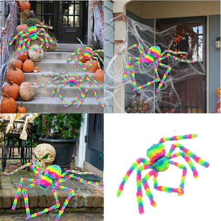 

1pc Spiderr Decorations Decorations Giant Webworm Outdoor Black Soft Hairy Scary Realistic Large Webworm Props For Home Yard Party Decor
