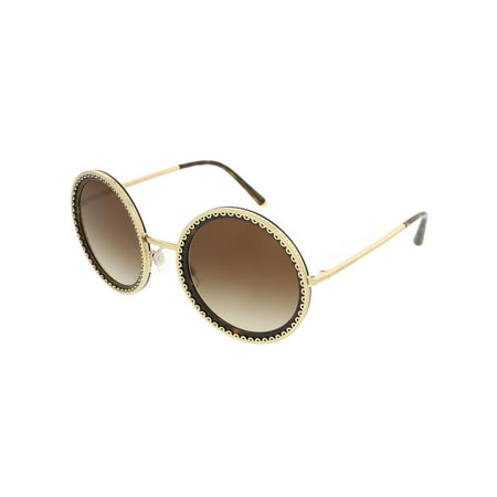 Dolce & Gabbana Women's Gradient Dg2211-02/13-53 Gold Round Sunglasses