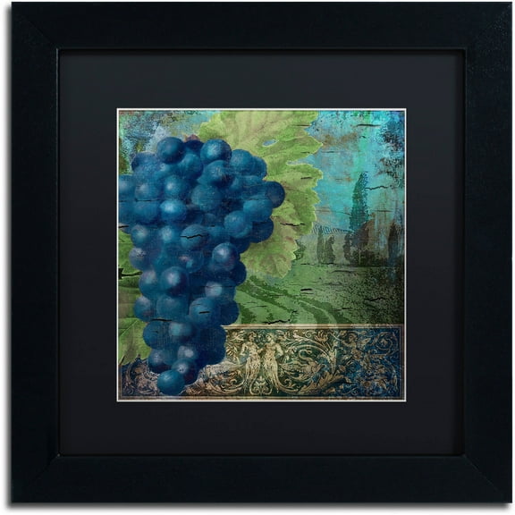 Trademark Fine Art "Vino Blu Two" Canvas Art by Color Bakery Black Matte, Black Frame