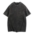thumbnail image 6 of Cotton T-Shirts Oversized Men's Acid Washed Tshirt Half Short Sleeves Casual Loose Fit Streetwear Tops,Men's Retro Street Crew Neck Plain Tee, 6 of 10