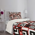 thumbnail image 5 of Ambesonne Abstract Quilted Bedspread Set 2 Pcs, Minimalist Retro, Twin Size, Vermilion and Charcoal Grey, 5 of 6