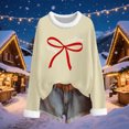 thumbnail image 6 of Craaazy Christmas Womens Shirts Fleece Crew Neck Long Sleeve Womens Tops Christmas Prints Loose Pullover Gifts for Women, 6 of 6