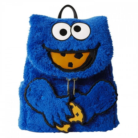Sesame Street 884797 Cookie Monster in Plush Mini Backpack by Loungefly