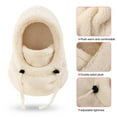 thumbnail image 5 of Summercome Kids Winter Fleece Balaclava 3 in 1 Windproof Fuzzy Skiing Mask Beanie Hood Neck Scarf Outwear Face Cover Adjustable Cap (Coffee), 5 of 8