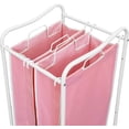 thumbnail image 3 of Rolling Laundry Sorter Cart Simple Houseware, 2 bolsas, blanco/rosa, 3 of 6