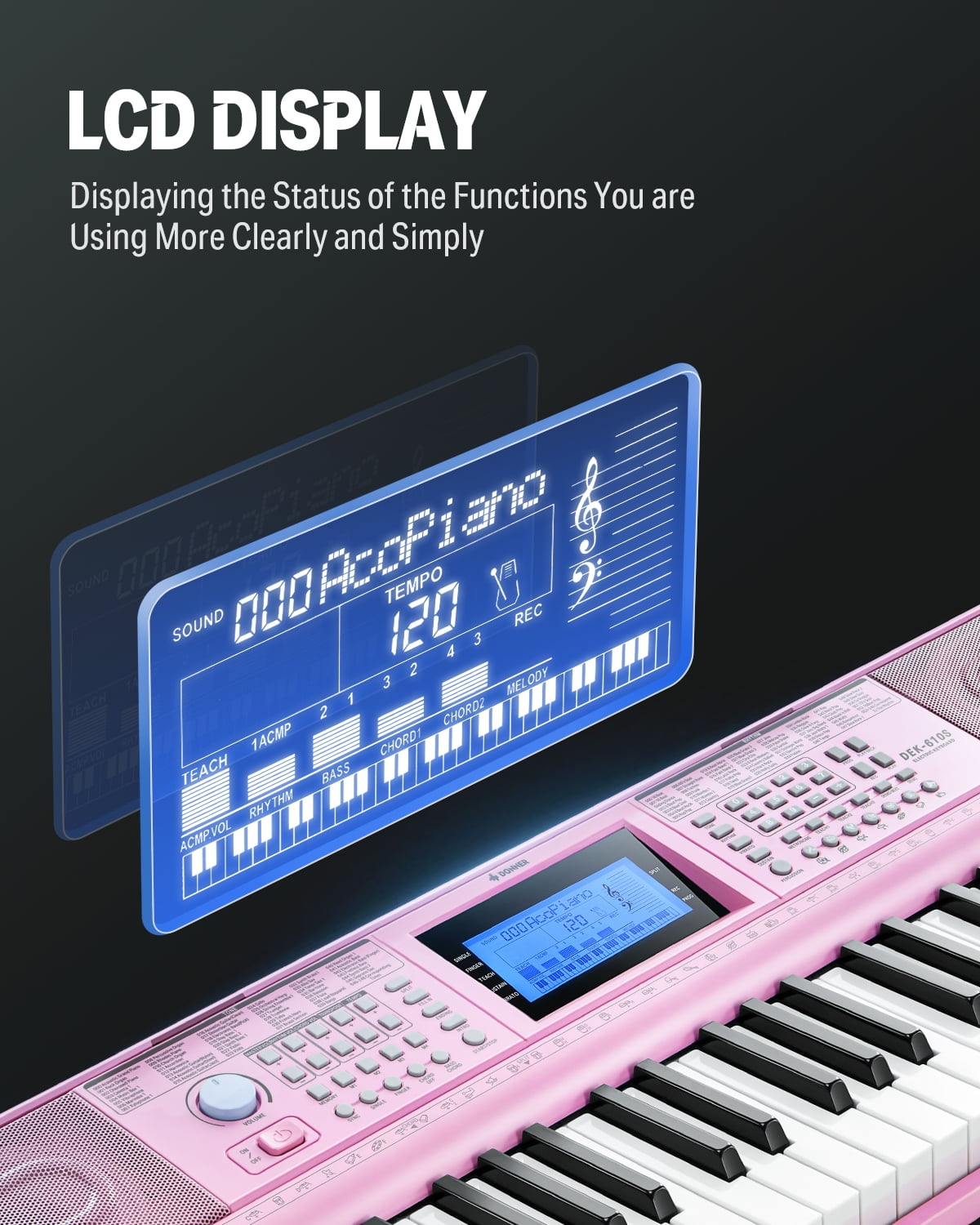 Donner DEK-610 61 Key Electronic Keyboard Piano Beginner