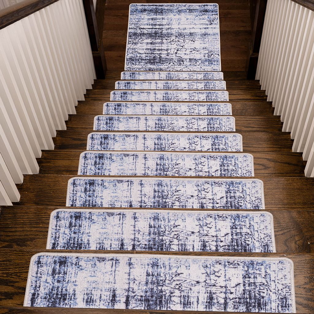IKAT SET OF 15 Stair Step Treads Carpet Mat Non-slip Rugs Anti-skid Home Decor 