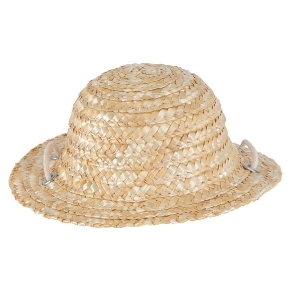 MasteelfCA 1pc Adjustable Exquisite Pet Straw Hat Cat Sunshade Straw Hat (Random Color)