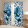 thumbnail image 2 of Feelyou Blue Bowknot Curtains Pack of 2 (42x84 Each), Leopard Print Curtains Blackout, 2 of 6
