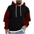 thumbnail image 3 of Momasggi Mens Big and Tall Hoodies Fall Winter Fleece Pullover Tops Loose Long Sleeve Drop Shoulder Sweatshirts Casual Drawstring Hooded Sweatshirt Oversized Hoodie with Pockets Red XL, 3 of 6