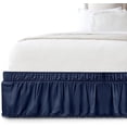 thumbnail image 2 of Elegant Comfort 1-Piece Ella Collection Pom-Pom Bed Skirt 16inch Drop, 1500 Series, Wrap Around Elastic for Easy Application, Wrinkle Resistant, Queen/King, Luxe Navy Blue, 2 of 7