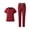 19# Red, variant on 2 Pcs Scrubs Sets for Women Stretch Wide Leg Pants & V-Neck Short Sleeve Tops Plus Size Scrub Sets Blue S