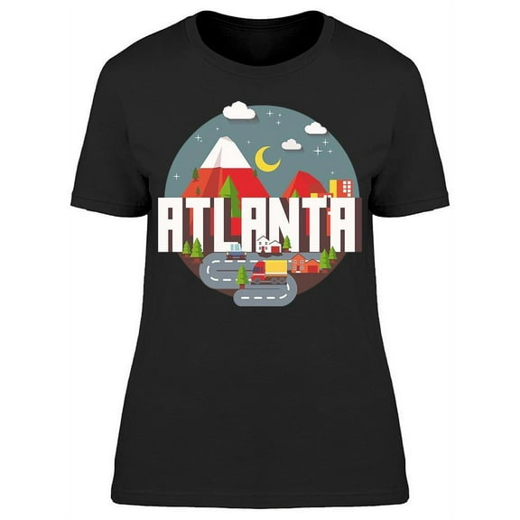 Atlanta Georgia City Night T-Shirt Women -Image by Shutterstock, Female 3X-Large