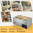 thumbnail image 4 of Ktaxon 6-Pan Commercial Food Warmer, Professional Stainless Steel Buffet 19.2 Quart Capacity for Catering and Restaurants, 4 of 8