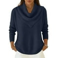thumbnail image 5 of Women’s Long Sleeve Cowl Neck Pullover Sweater Knitwear Loose Fit Soft Lightweight Top for Fall Winter Spring, 5 of 5