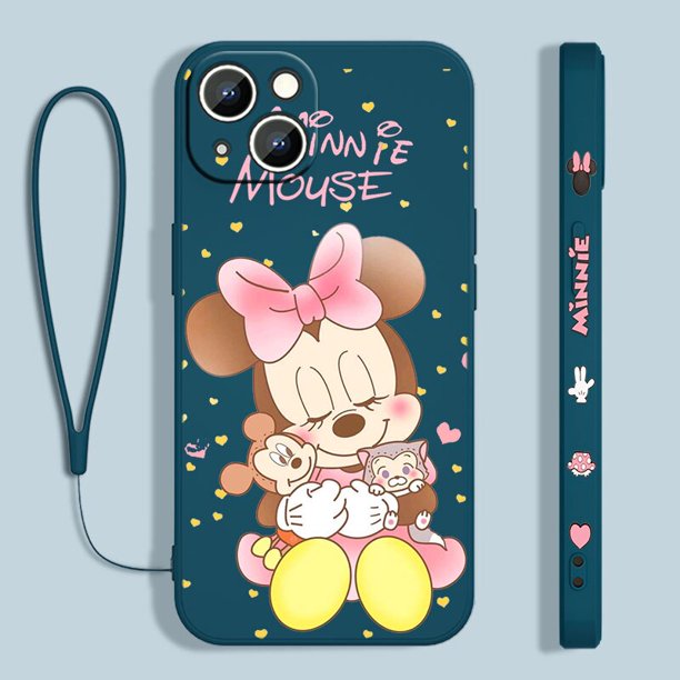 Funda de teléfono de Mickey y Minnie rosa para Apple iPhone 14, 13, 12 Mini, 11 Pro, XS, MAX, XR, X, 8, 7, 6S, SE Plus Fivean unisex