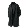 thumbnail image 6 of Aihuaihua Men's Trench Coat Single Trench Coat Notched Lapel Mid Long Peacoat Winter Casual Business Overcoat Black XL, 6 of 6