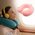 thumbnail image 2 of U Forma Memoria Espuma Almohada, Hogar Viajes Oficina Almohada Cojín, Rosa, 2 of 7