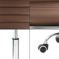 thumbnail image 5 of XiHuaZhaoChen Modern Adjustable Low Back Armless Ribbed Task Office Desk Vanity Swivel Rolling Leather Computer Conference Chair (Brown), 5 of 9