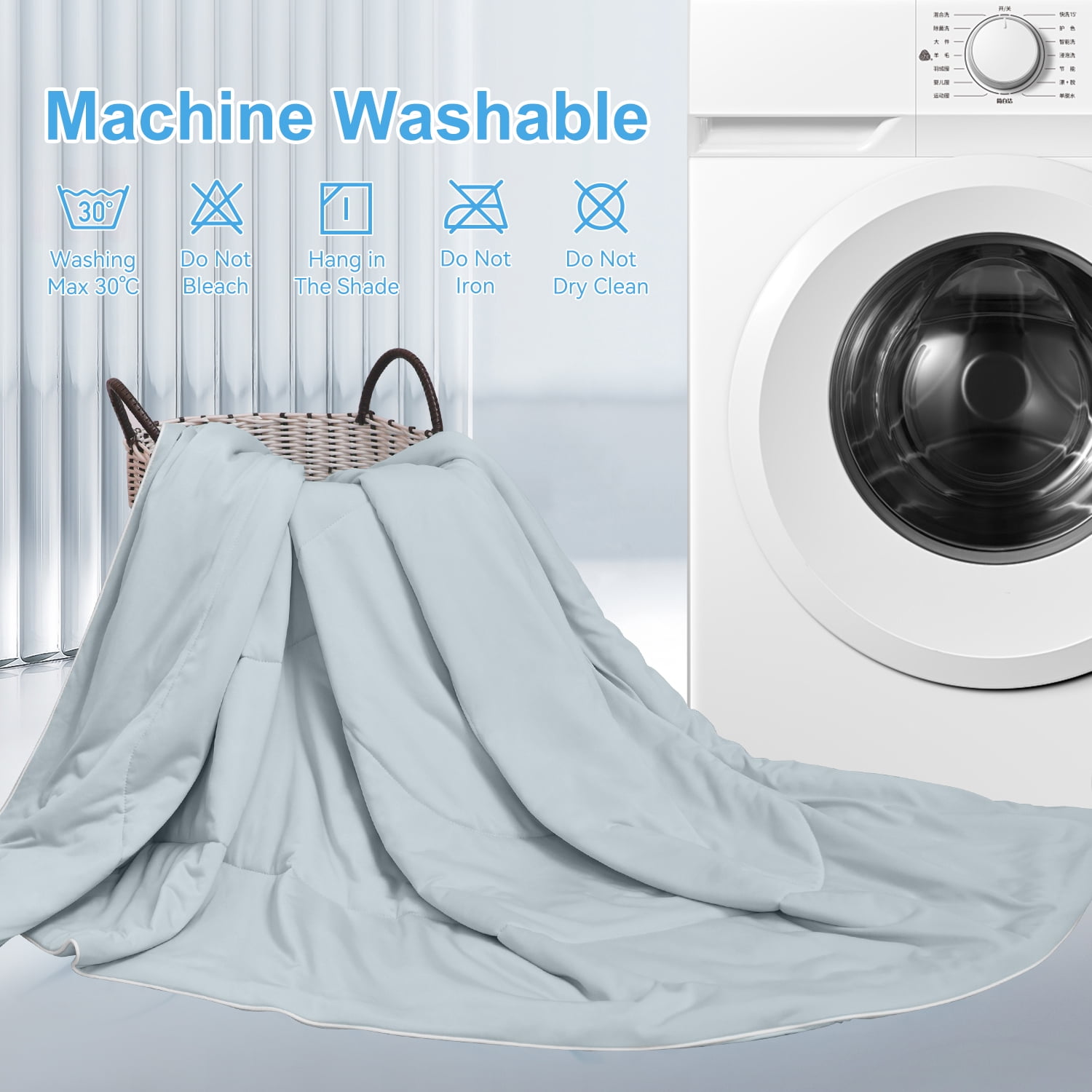 MH MYLUNE HOME Cooling Comforter for Hot Sleepers, Twin Size Double Side Arc-Chill Cold Tech Fabric Cooling Blanket Absorb Body Heat Upgrade Silk Smooth Lightweight Summer Comforter for Night Sweats