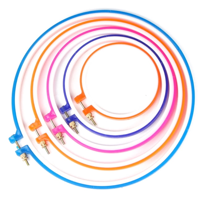 ziyahi 1pc Plastic Embroidery Hoop Sugar Color Embroidery Hoops Plastic Circle Cross Stitch Ring Tools Color Random
