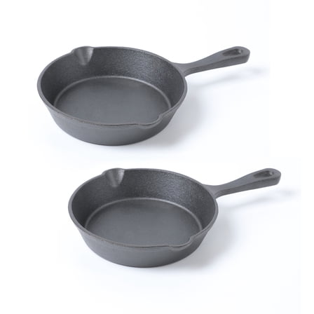 HAWOK Mini Pre- seasoned Cast Iron Skillet ,Dia.6 inch,set of 2