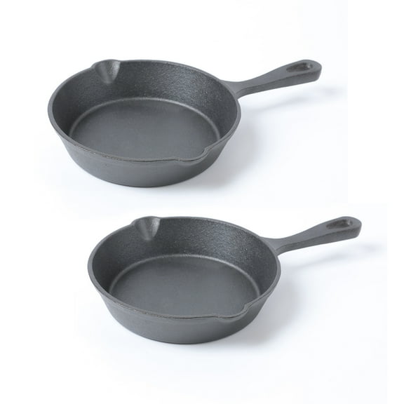 HAWOK Mini Pre- seasoned Cast Iron Skillet ,Dia.6 inch,set of 2