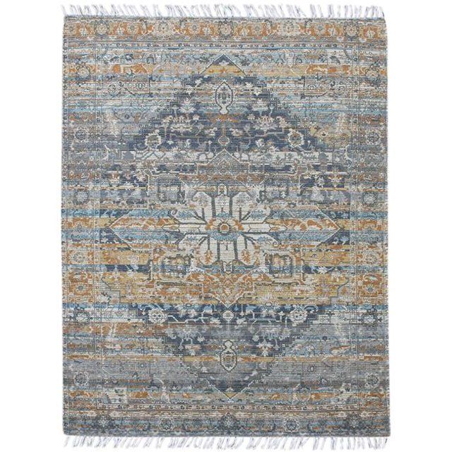 Amer Rug PRE23656 Prairie Hand-Woven Area Rug, Denim Orange - 3 ft. 6 in. x 5 ft. 6 in.