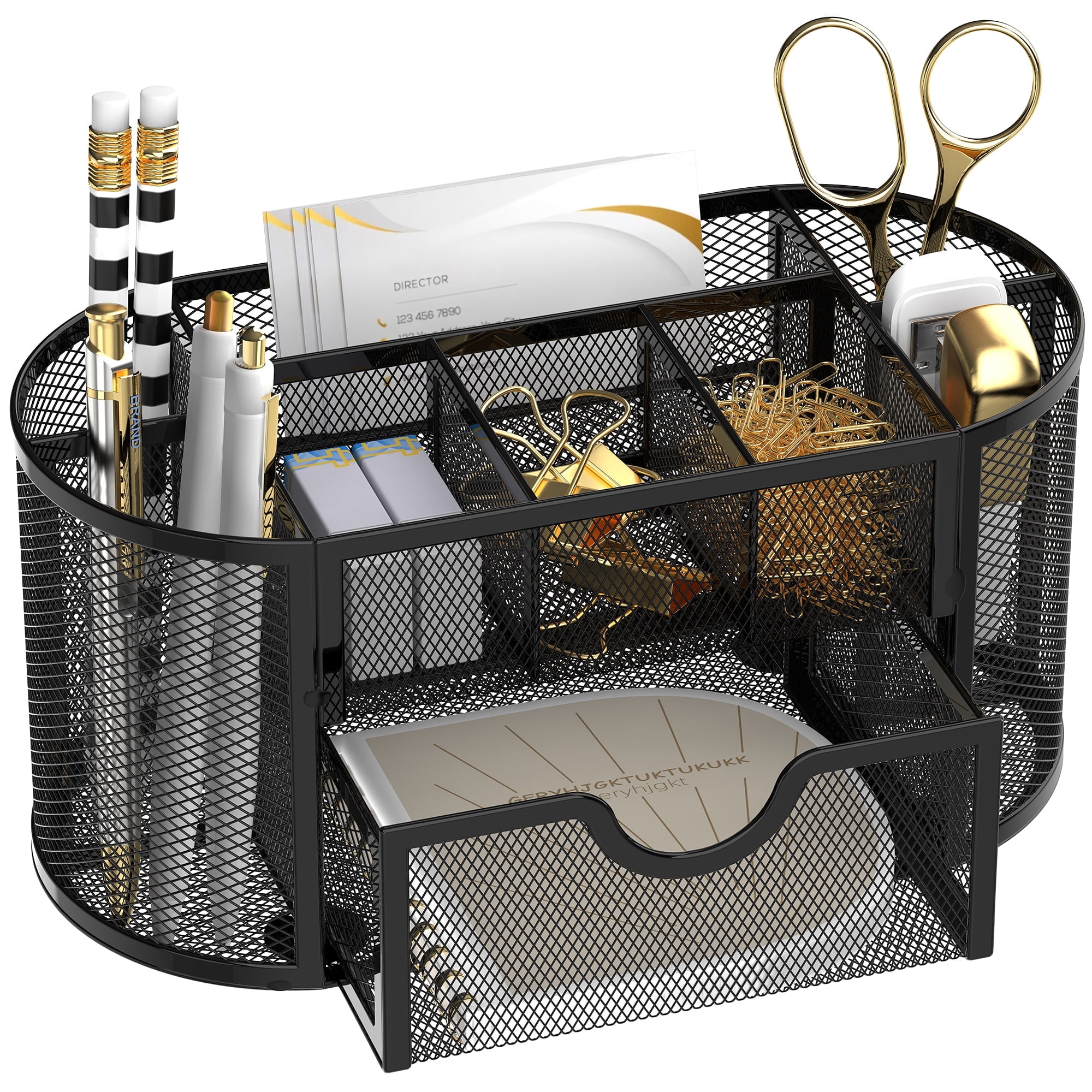 INTIGE Small Mesh Desk Organizer with 9 Compartments photo 1