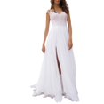 thumbnail image 4 of White Lace Evening Formal Party Ball Gown Bridesmaid Lace Slim Dress, 4 of 8