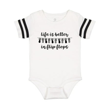 

Inktastic Life Better Flip Flops II Gift Baby Girl Bodysuit