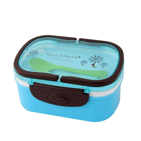 Household Outdoor Plastic Flower Pattern Handle Food Container Lunch Box Blue | Walmart Canada