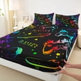 thumbnail image 3 of Homewish Skateboard Sports Hat Twin Sheet Sets, Game Boy Gamepad Twin Fitted Sheet, Cartoon Stars Print Flat Sheet, Breathable Home Decor, 3pcs, 3 of 7