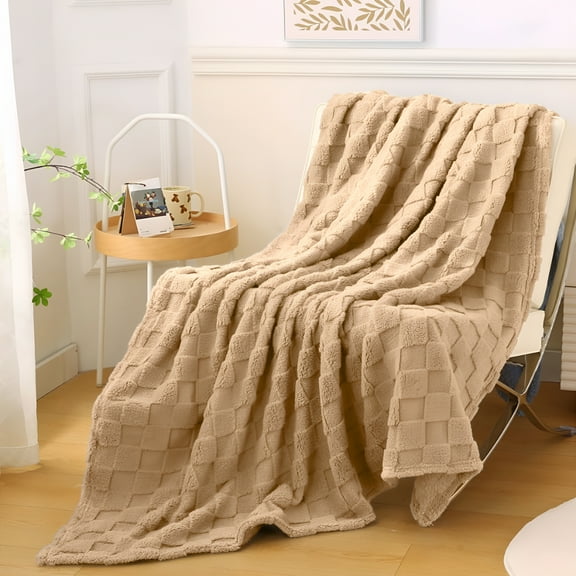 AUQ Cotton Blankets Queen Size,Luxury Waffle Weave Super Soft Blanket,All Season Blankets&Throws,Breathable Full/Queen Size Blanket Cotton Blanket for Bed Thermal Blanket