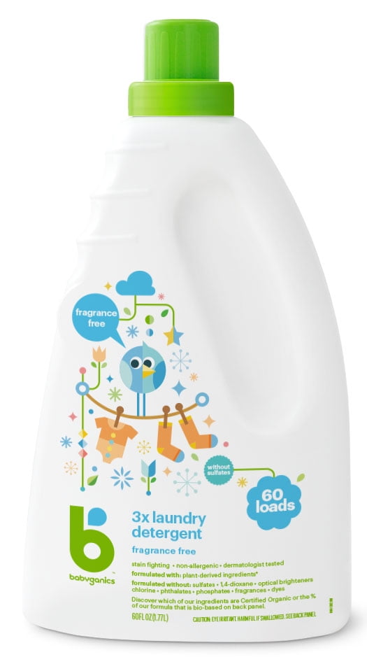 Babyganics 3x Laundry Detergent, Fragrance Free, 60oz - Walmart.com ...