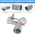 thumbnail image 4 of 5 Inch 3 Way Splitter, Y-Shaped Metal Manual Volume Damper for Vents Fans Extractors Range Hoods Heating Systems, 4 of 7