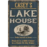 CASEY'S Lake House Blue Cabin Home Decor Gift 8x12 Metal 108120038463