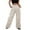 Beige, variant on Women's Casual Baggy Cargo Pants Relaxed Fit Streetwear Jeans with Functional Pockets for Everyday Comfort and Alt Fashion Style Elastic High Waisted Straight Leg Pull On Trousers